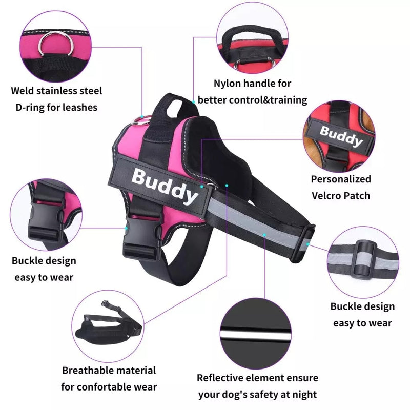 Personalized Dog Harness NO PULL Reflective Breathable Adjustable Harness Vest For Small & Large Dogs