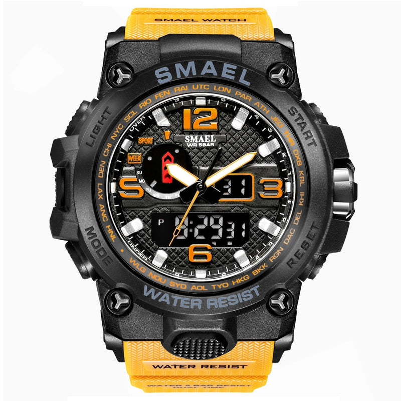 Men Sports Watches Dual Display Analog Digital LED Electronic Quartz Wristwatches Waterproof Swimming Military Watch