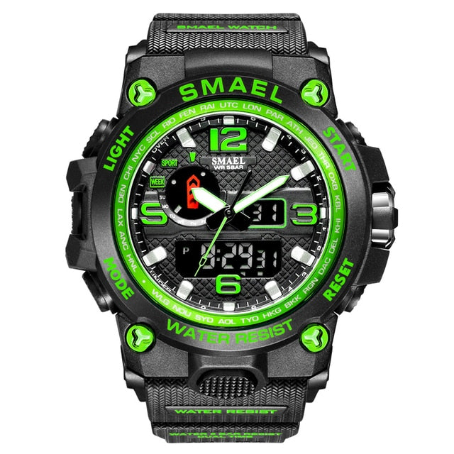 Men Sports Watches Dual Display Analog Digital LED Electronic Quartz Wristwatches Waterproof Swimming Military Watch