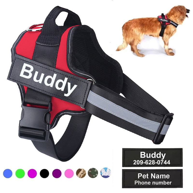 Personalized Dog Harness NO PULL Reflective Breathable Adjustable Harness Vest For Small & Large Dogs